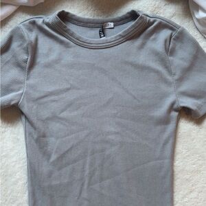 Gray Ribbed T-Shirt